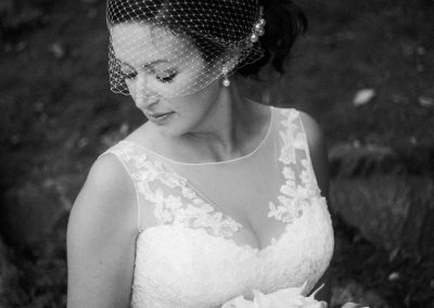 bride in beautiful vintage dress como park