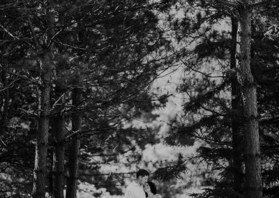 bride and groom in tall pines scandia minnesota